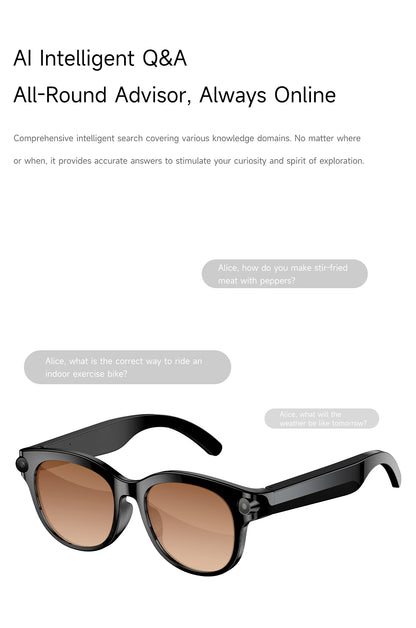 2026 AI Smart Glasses AI Translation Sunglasses Bluetooth Calling Music Player Camera Control Anti-blue Light Glasses  Men Women