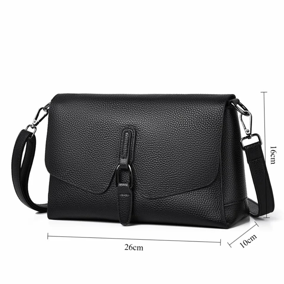 100% Genuine Cowhide 3 layers Shoulder Bag For Women Ladies Designer Soft Crossbody Bags Luxury High Quality Purses Handbags Sac