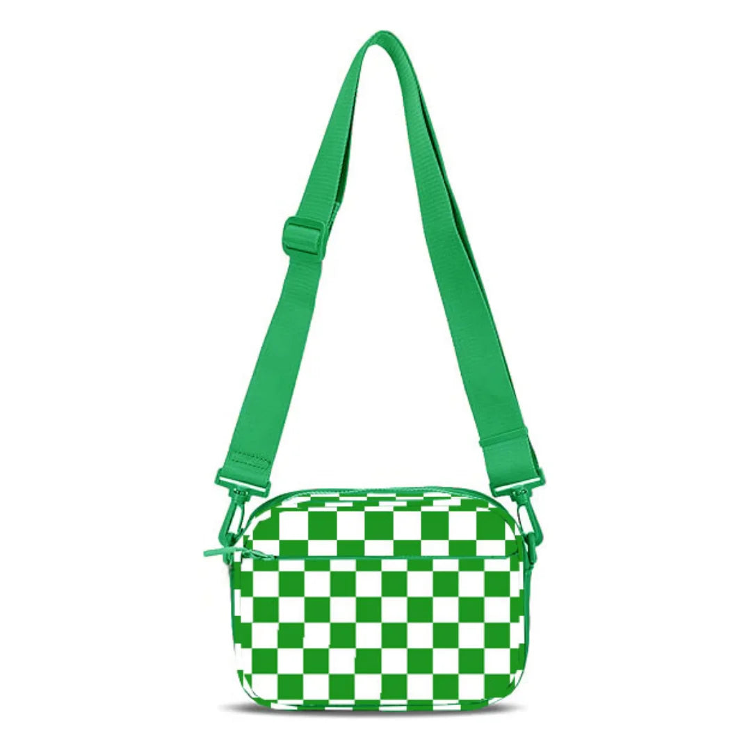Small Checkered Crossbody Bag for Women Cute Purses Trendy Shoulder Handbags Wide Strap Anti theft Travel Purses Handbag Shoulder Bag, Cute Cross Body Wallet
