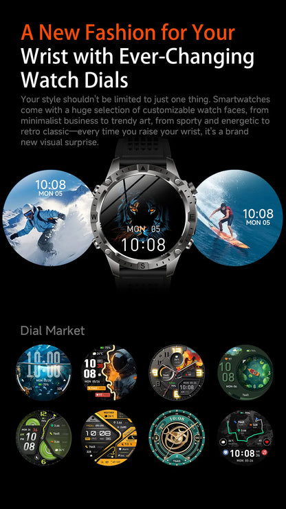 2026New Military Tank GPS SmartWatch Offline Map 10ATM Swim 2GB RAM Music Altitude Compass Bt Call Fitness Sports Smartwatch Men