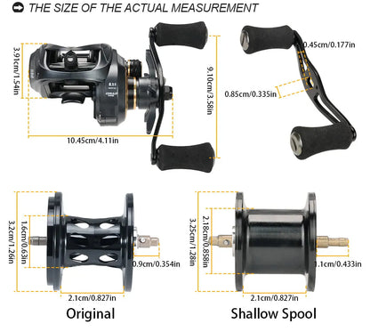 SeaKnight Brand FALCAN IV DC 8.1:1 Series Baitcasting 10+1BB Carbon Fiber Drag System 7kg/15lbs Brass Gear Power Fishing Reel