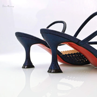 Navy Blue New Design Envelope Style Ladies Bag And High Heels Nigerian Fashion Ladies Shoulder Bags For Party Or Commuting