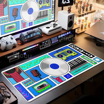 Vintage Cassette Music Tape Mouse Pad Computer Speed Mat Gamer Mousepad Desk Accessories Keyboard Xxl Gaming Pc Cabinet Mats Rug