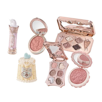 Flowerknows Complete Makeup Gift Set Long-Lasting Lip Glaze,Blush & Shimmer Eyeshadow Palette,All-in-One Beauty Kit Gift Box