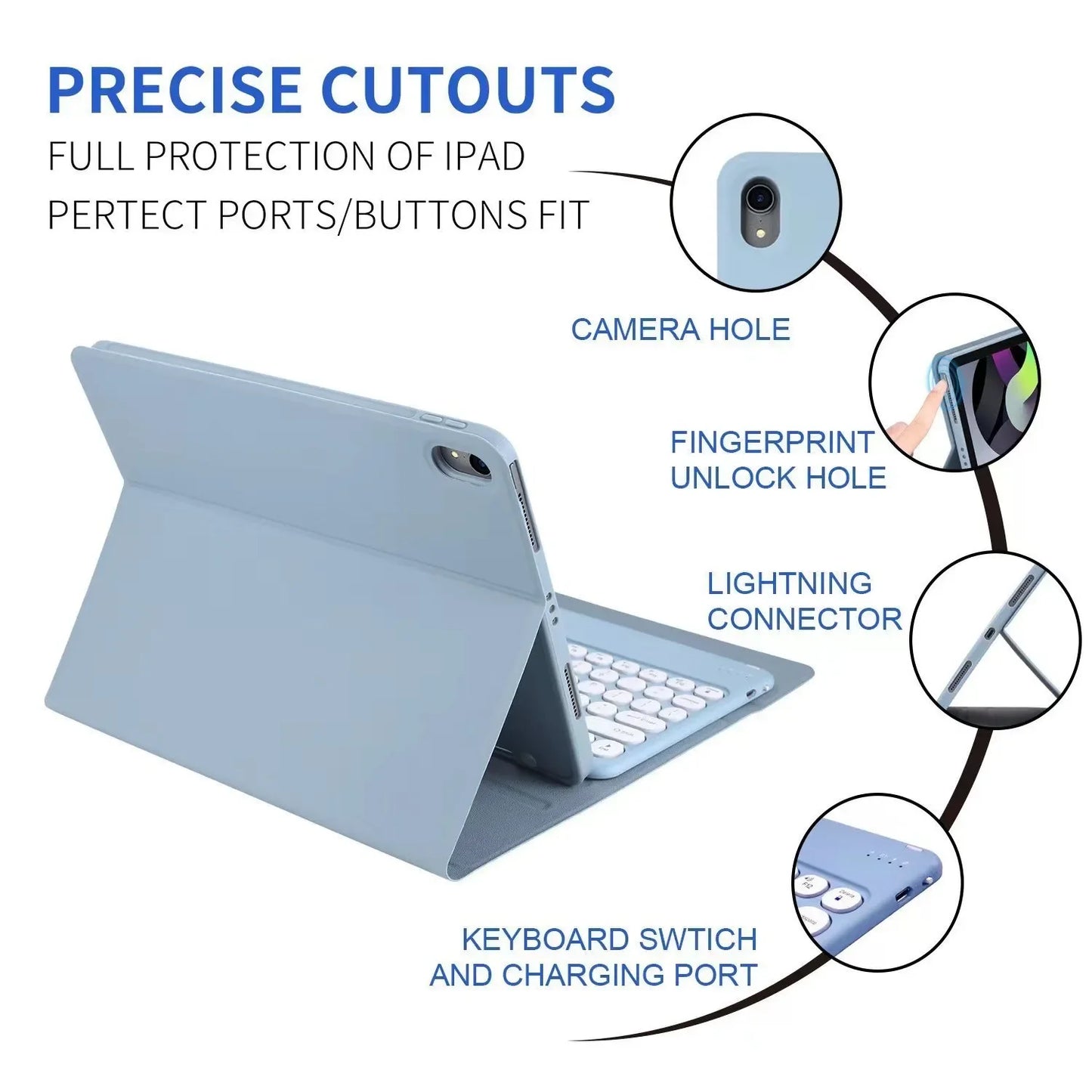 For iPad 11th Case Generation 11 Inch A16 2025, Bluetooth keyboard Covers For Apple iPad 11th Case 2025 Funda