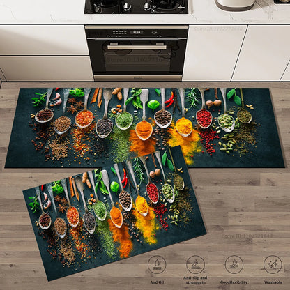Grains Pattern Absorbent Non-Slip Kitchen Mat Anti-Fatigue for Comfort Doormat Rug Washable Modern Entrance Carpet Large Mats