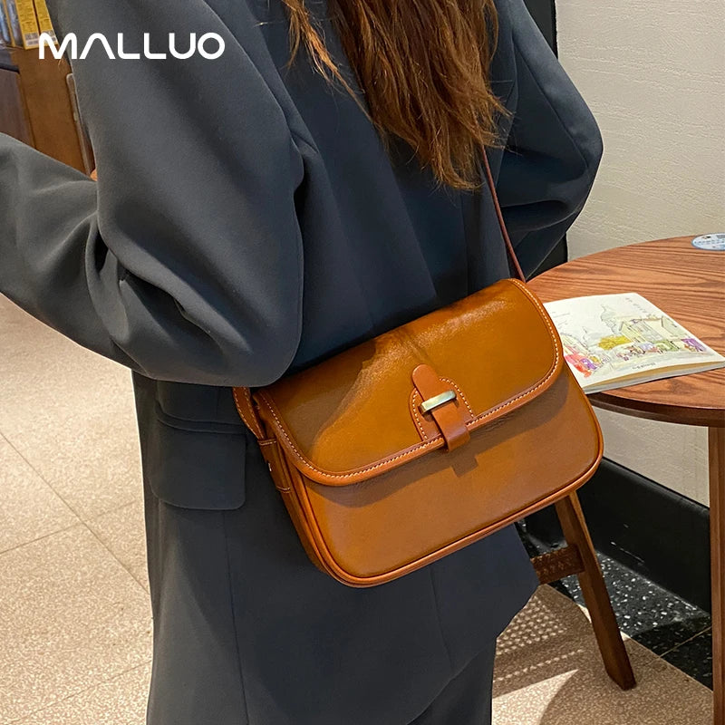 Female Cowhide Luxury Designer Handbags Women's Natural Cow Leather Shoulder Bag Ladies Fashion Small Square Crossbody Bags New