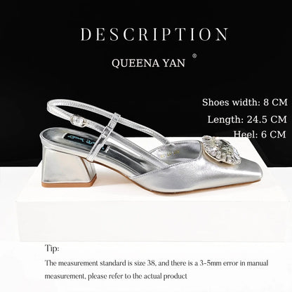 Queena Yan 2025 Nigerian Banquet Shoes and Bag Set Fashion Ladies Matching Shoes and Bag High Heels Wedding Party Coffee Color
