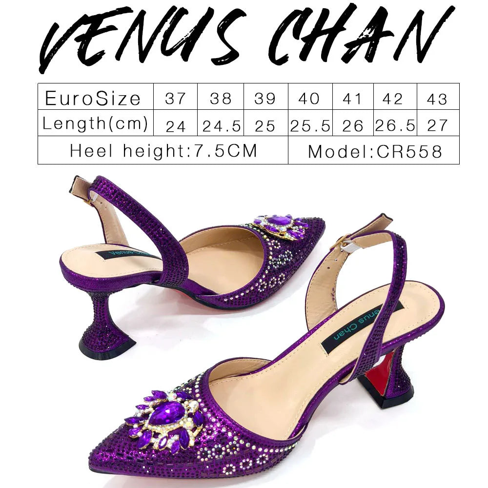New Fashion Women's Summer Elegant High Heels Women's Sandals Luxury Wedding Italian Women's Party Shoes All Diamond