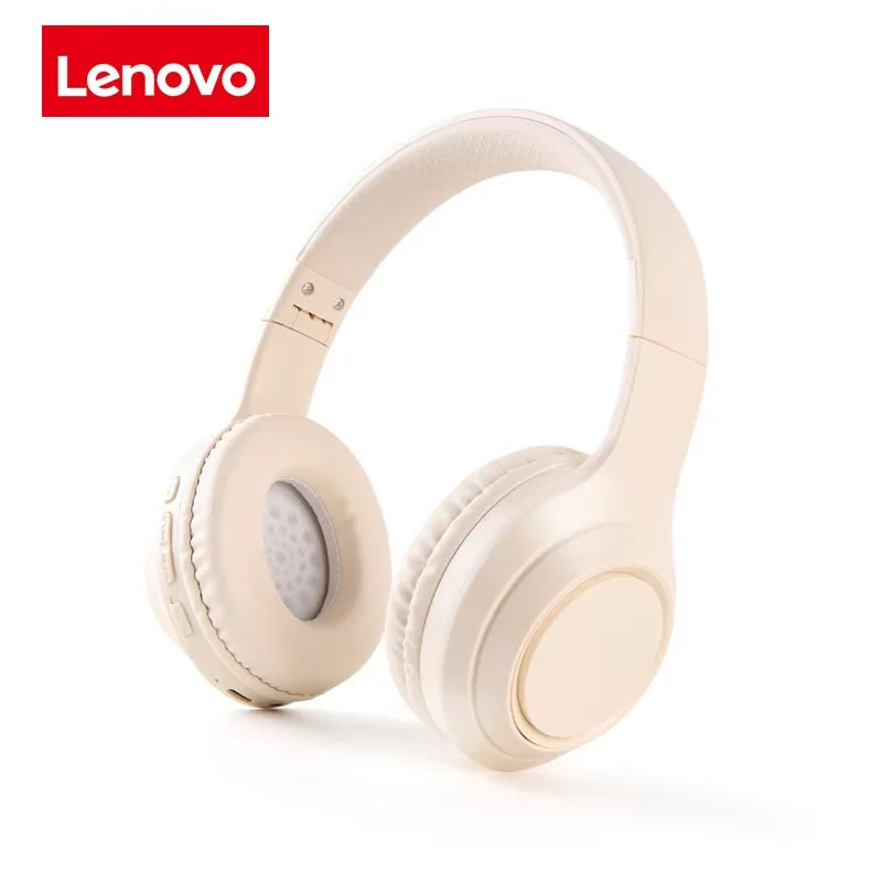 Lenovo Bluetooth 5.3 Earphones Over-ear Foldable Computer Wireless Headphones Gaming Headset 360° Stereo Sound Headset Original