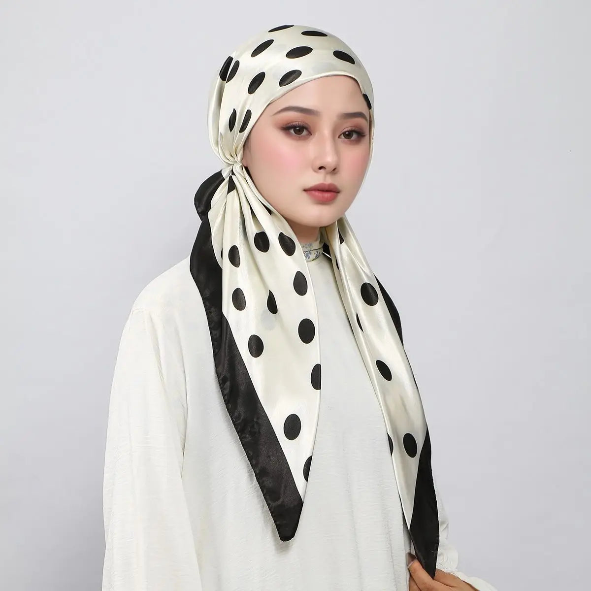 New Muslim Instant Satin Hijab Cap Scarf Printed Turban Hair Bonnet Turban Headwrap For Sleeping Elastic Hair Bonnet Bandana