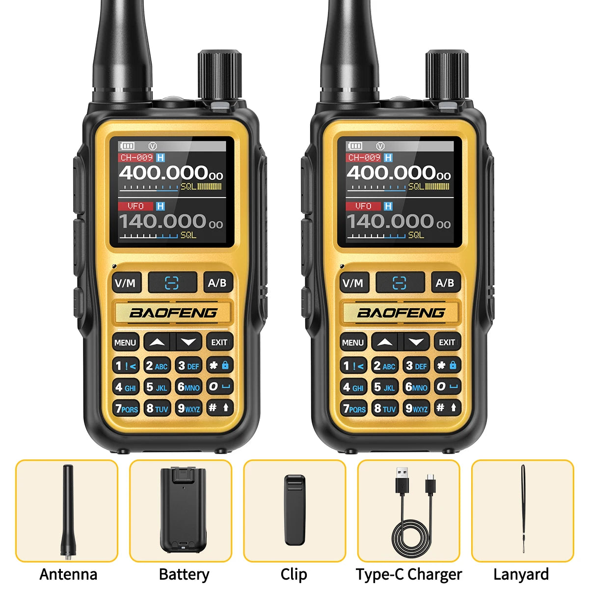 2PCS BAOFENG UV-5R Mini Walkie Talkie Full Band Bluetooth APP Programming Wireless Copy Frequency NOAA 999CH AM FM Two Way Radio