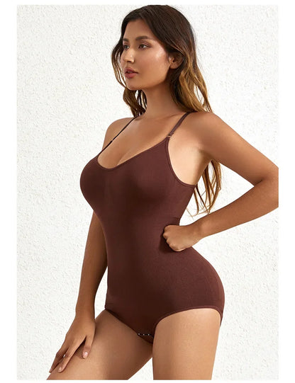 1 Piece Solid Seamless Brief Shaping Shapewear Bodysuit, Tummy Control Butt Lifting Slimmer Body Shaper, Women's Underwear