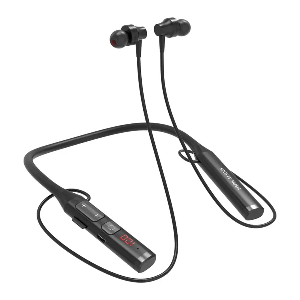 Bluetooth 5.0 Earphones Neckband Headsets Wireless Headphones HiFi Stereo Noise Reduction Earbuds Support BT TF Card FM Radio