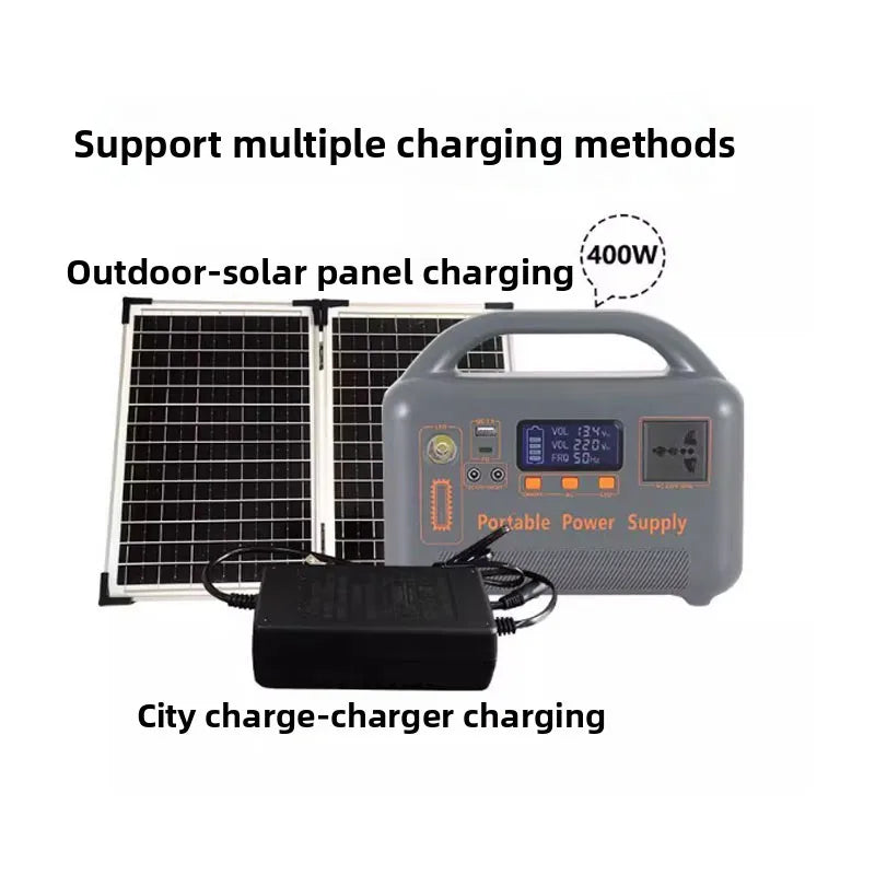 Portable Power Station Solar Generator with Solar Panel (Optional), 400W 192Wh LiFePO4 Power Bank, with Camp Solar Charger