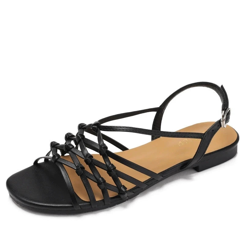 ZAROY Luxury Gold Gladiator Flat Sandals Woman Summer Narrow Band Open Toe Roman Shoes Casual Strap Sandalia Zapatos босон