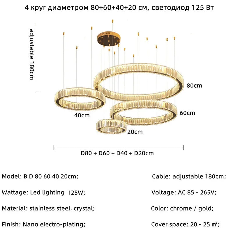 Modern Luxury Led Dimmable Pendant Lights Lustre Living Room Chandelier Lamp Fixtures Foyer Shiny Steel  Luminarias Light