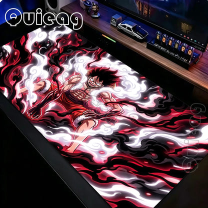 New One Piece Mouse Pad Oversized Computer Keyboard Pads Anime Office Luffy Gear 5 Mousepad E-sports Gaming Table Mat 900x400mm