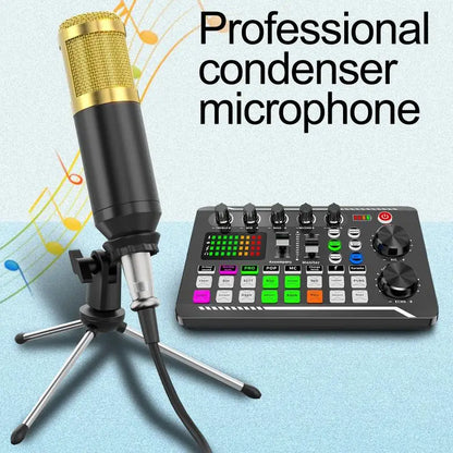 Condenser Microphone with Tripod Stand and Audio Mixer for Studio Recording Vocals, Voice Overs, Streaming Broadcast