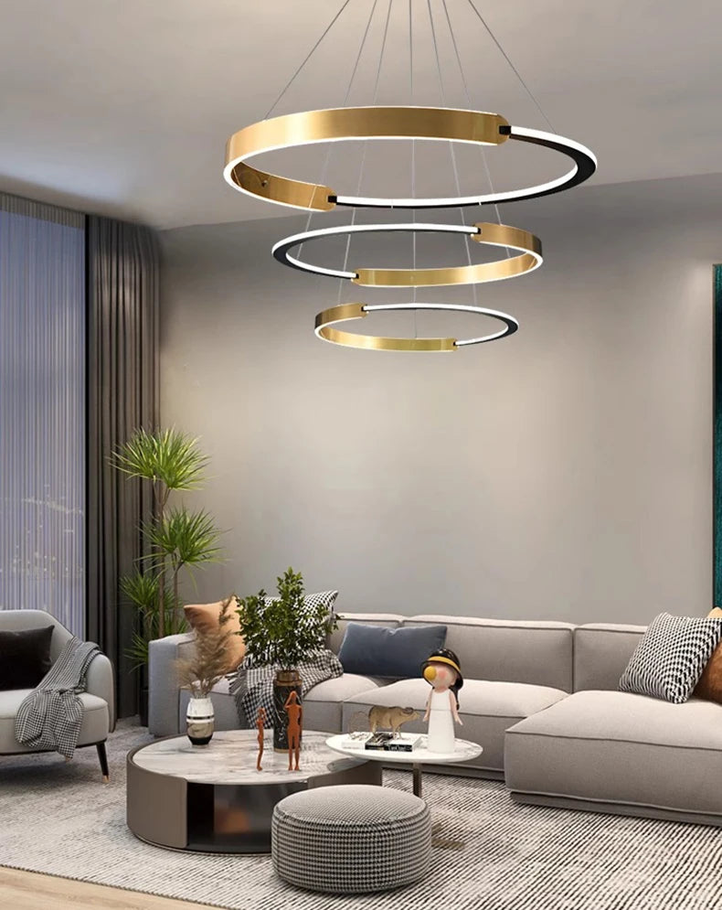 Modern rings long Pendant lights led Chandeliers for living room 2023 indoor lighting Ceiling lamp interior lighting Chandeliers