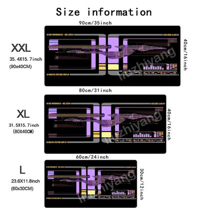 Spaceship Blueprints Mouse Pad Large Computer Office Game Table Mat Rubber Anti-slip Stitched Keyboard Mats 90x40 XXL Desk Pads