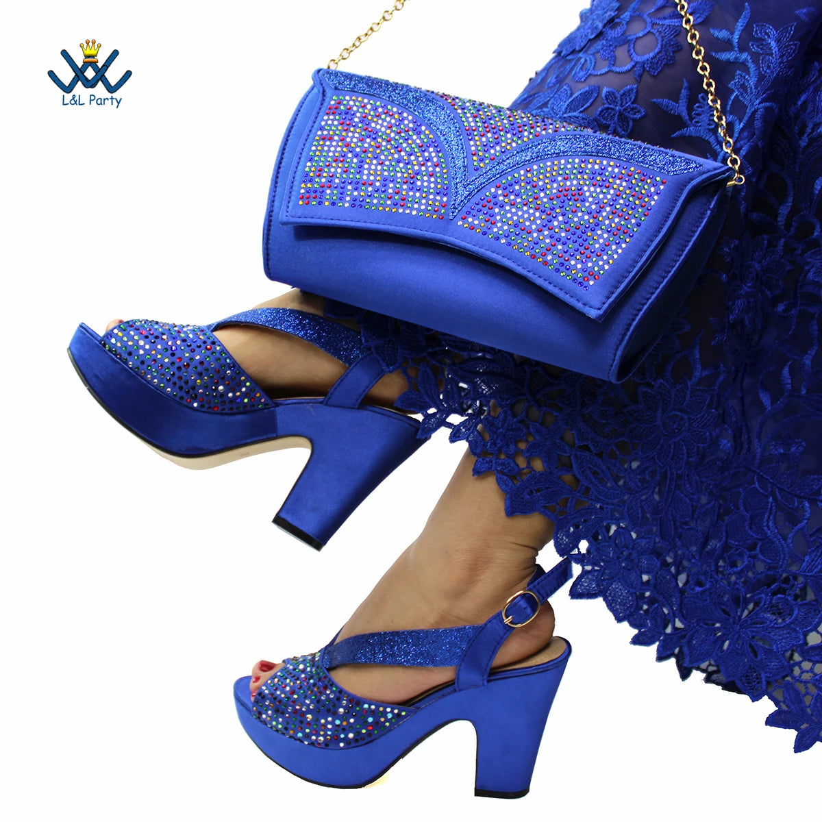 Fashionable Italian Mature Style African Sets Black Color Nigerian Shoes Matching Bags for Royal Wedding Party