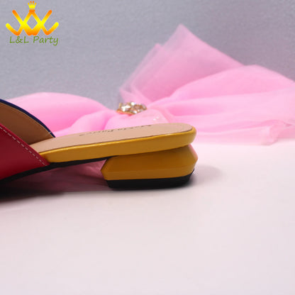 2024 Summer New Fashion Italian Women Shoes and Bag Set in Dark Purple Color Mature Style Comfortable Heels for Wedding
