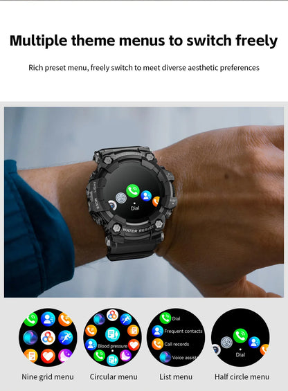 HY Digital LOKMAT Outdoor Smartwatch 1.32 Inch BT Call Smart Watch Men Sports Fitness Tracker Compass Smartwatch for Android IOS