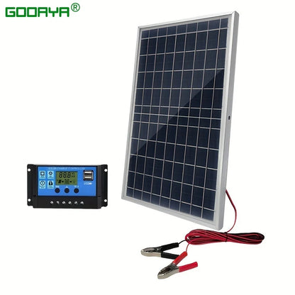 Portable Solar Panel Kit with 100A Controller DC 12V-18V-24V USB 5V Charger for RVs Boats Camping Hiking Phones Solar Powered