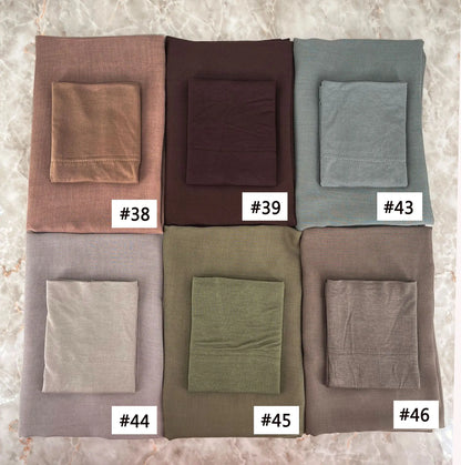 84colors Modal Hijab with Modal Undercap Set Basic Stretchy Pullover Headscarf Thin Breathable Sunscreen Head Wrap Hijabs Scarf