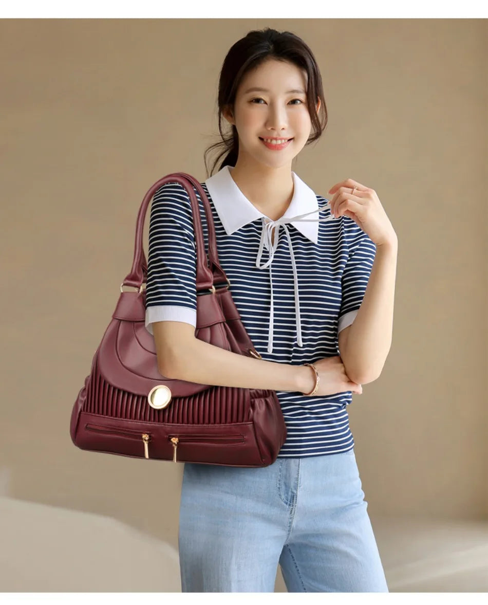 Genuine Brand Luxury Handbags for Women Designer Fashion Tote Bag High Quality Soft Pu Leather Shoulder Crossbody Hand Bags Sac