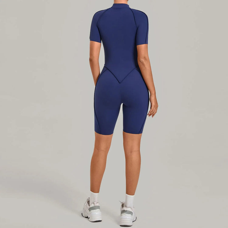 Women's Winter Yoga Jumpsuits Sports Fitness Hip-Lifting Slimming One-piece Zipper Long-Sleeved Outdoor Gym Workout Bodysuits