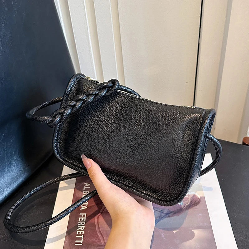 100%Real Cowhide Genuine Leather Sac Fashion Women Crossbody Bags For Ladies New High Capacity Shoulder Bag Handbag Female Purse