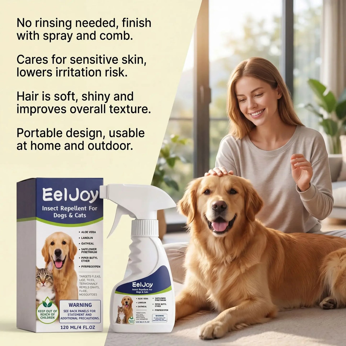 Pet Flea Tick Repellent For Dogs Cats Daily Pest Control Soothing Gentle Care External Parasite Treatment Pet Supplies