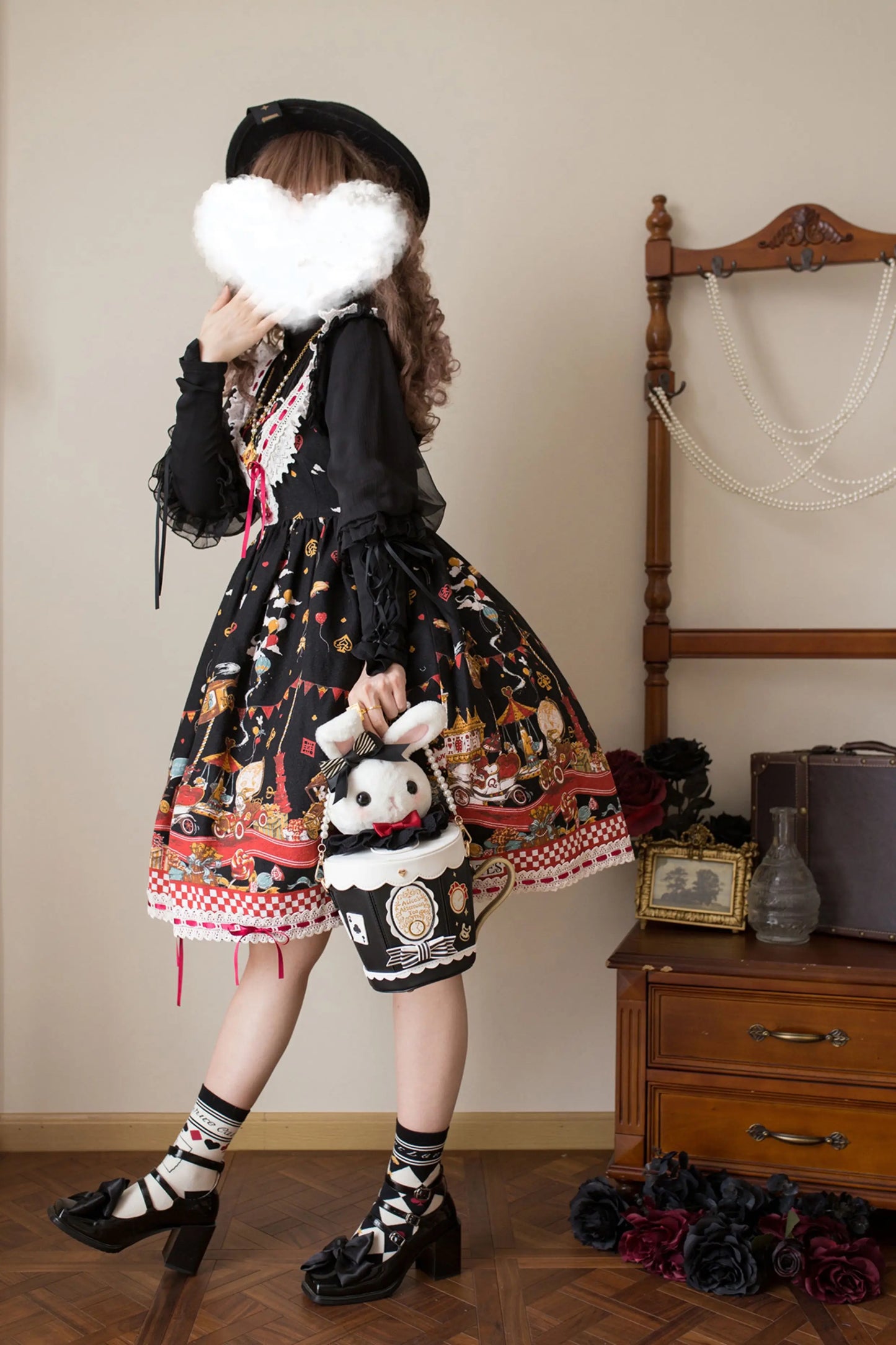 Japanese Original Lolita Cartoon Cute Rabbit Plush Shoulder Bag Sweet Kawaii Jk Uniform Oblique Span Bag