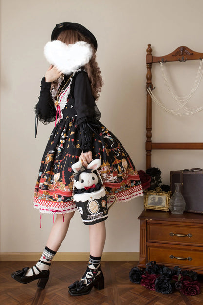 Japanese Original Lolita Cartoon Cute Rabbit Plush Shoulder Bag Sweet Kawaii Jk Uniform Oblique Span Bag
