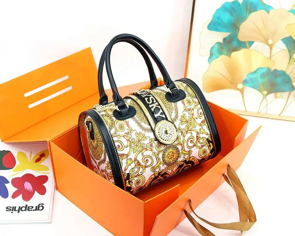 2026 Ladies Hand Bag Classic Geometric Pattern Large-capacity Pillow Handbags Women's Totes Microfiber Messenger Shoulder Bag
