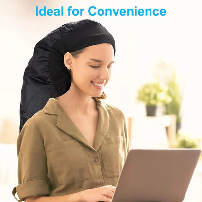A multifunctional hot oil dry hair cap, compatible with hair dryers, provides constant temperature hair care and maintenance