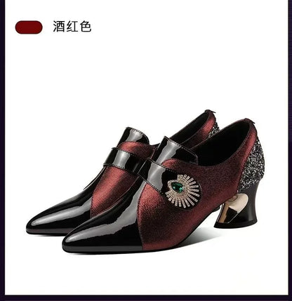 2026 Zapatos De Mujer Women Cute Green Pu Leather Pointed Toe High Heel Shoes Lady Classic Black Office Pumps Sapatos Femininas