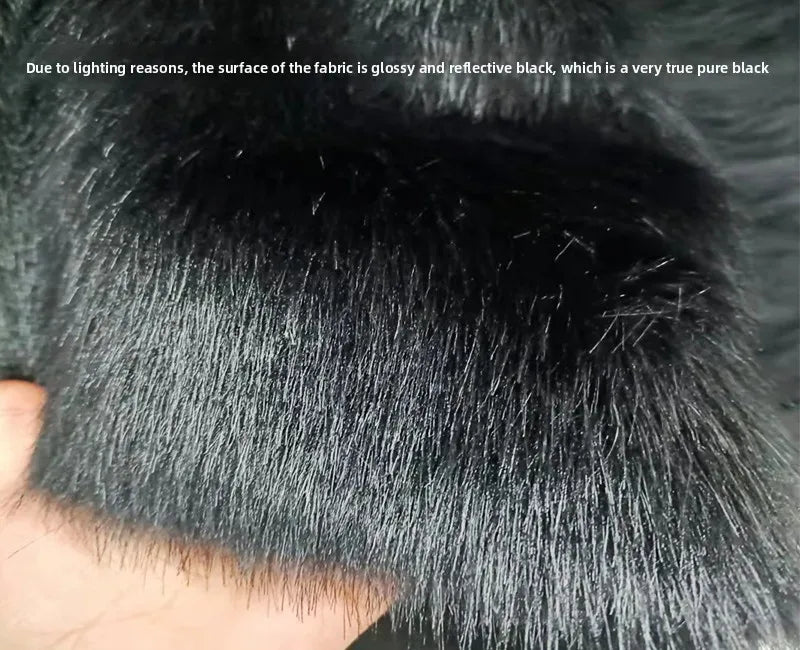 Imitation Mink Fur Fox Plush Fabric Reflective Bright Thread for Collar Carpet Decoration Fabrics Diy Sewing Material Cloth
