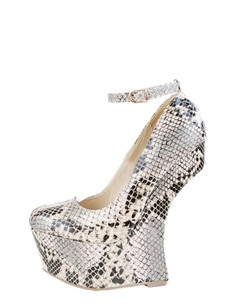 Silver Glitter Rivet Zipper Pumps Wedge Peep Toe Platform Cut Out Fashion Sexy Cool Western Summer Woman Shoes Zapatillas Mujer