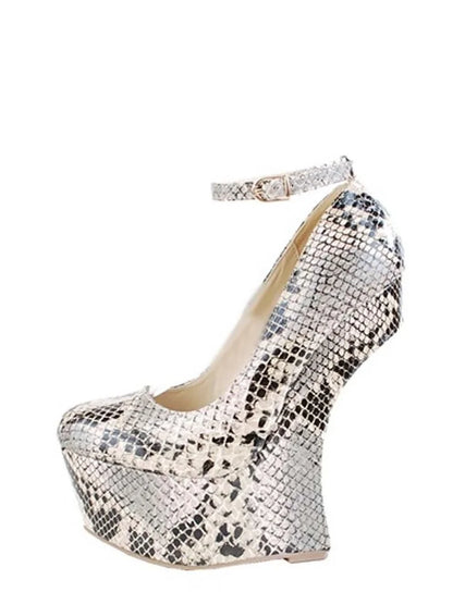 Silver Glitter Rivet Zipper Pumps Wedge Peep Toe Platform Cut Out Fashion Sexy Cool Western Summer Woman Shoes Zapatillas Mujer