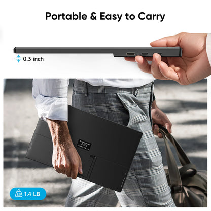Dopesplay 15.6 inch Portable Monitor 1080P IPS External Screen Extender Display for Laptop PS 4 5 Switch Gaming Travel Monitors
