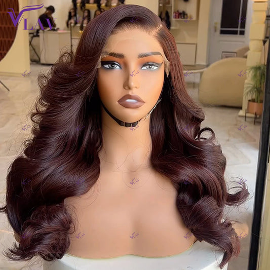 13×6 HD Lace Frontal Wigs Brown Body Wave Glueless Wigs Human Hair 13×4/360 HD Lace PrePlucked With Baby Hair Wear And Go 36Inch