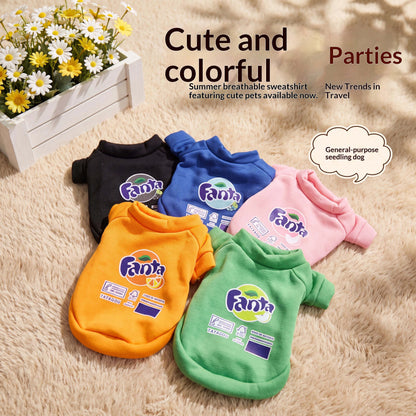 Trendy Printed Pet Sweatshirt Soft Breathable Puppy Shirts Multi Color Cute Outfit For Small Dogs Cats Spring Autumn Daily Wear