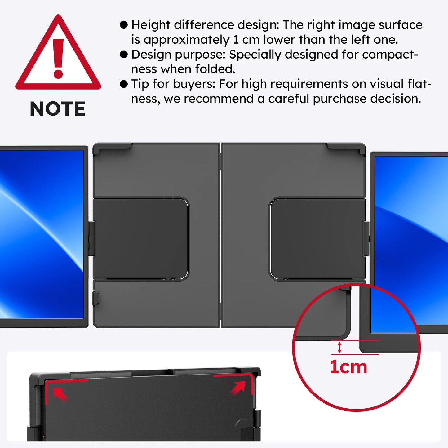 15.6inch Triple Screen Extender For Laptops 1080P FHD IPS Portable Dual External Monitors For Macbook Windows Extension 13-17"