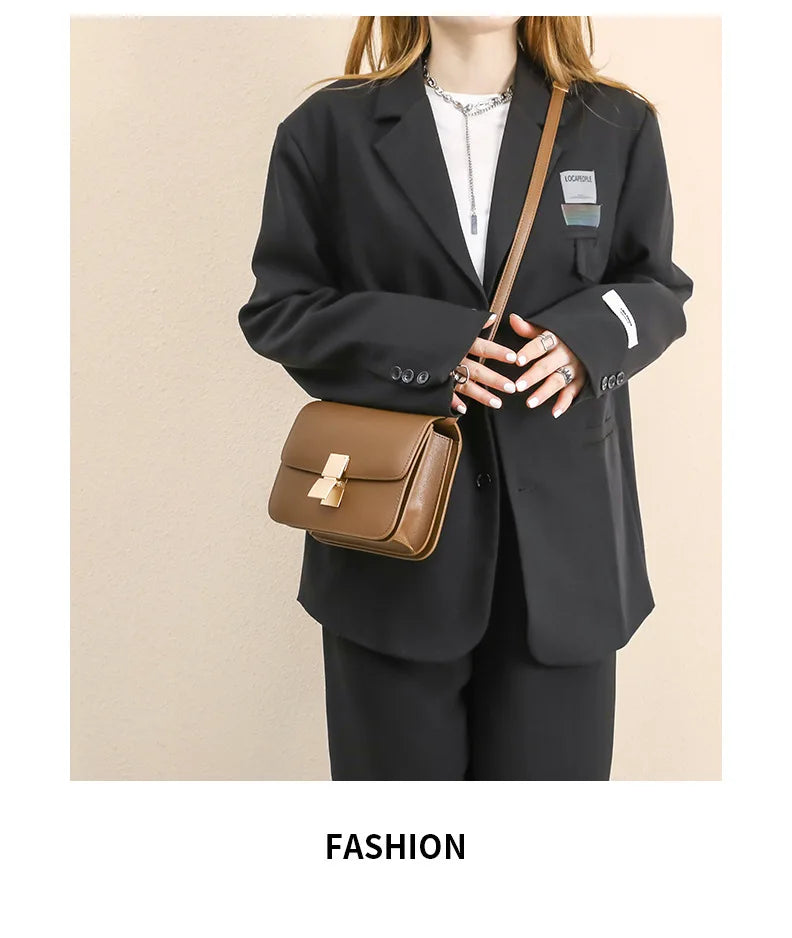 Luxury Designer Tofu Bags Square Bag One Shoulder Crossbody Bag Fashion Handbags Top Quality Genuine Leather Women's Bag Chic