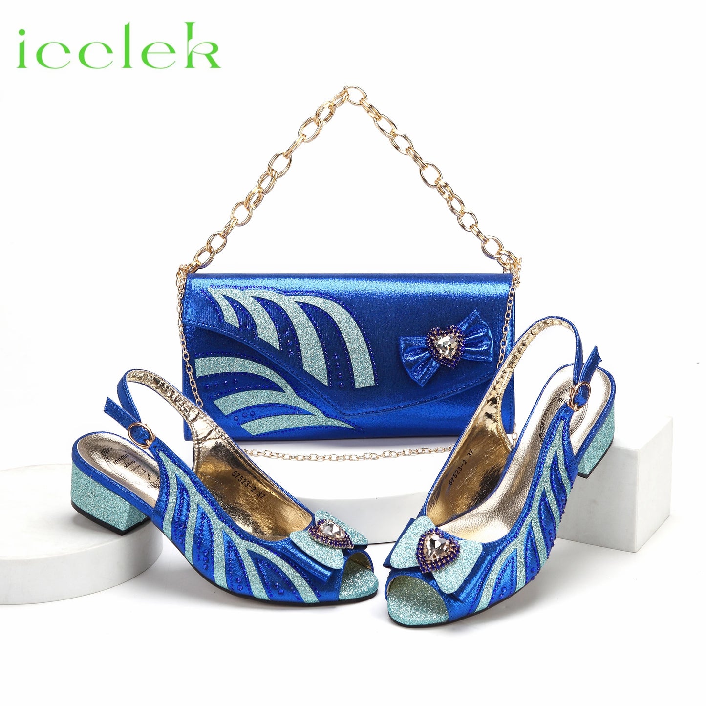 2024 New Arrival Elegant Style Fuchsia Color Low Heels Nigeria Popular Design African Ladies Shoes And Bag Set