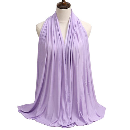 Womens Muslim Ramadan Fashion Modal Cotton Jersey Hijab Womens High Quality Solid Color Soft Hijab Long African Scarf