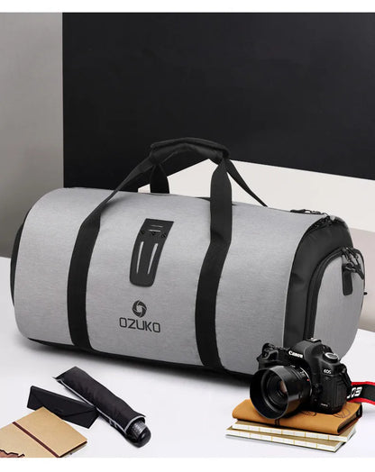OZUKO Garment Bag Multifunction Men Suit Storage Large Capacity Luggage Handbag Male Waterproof Travel Duffel Bag Shoes Pocket